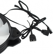 Вентилятор Powercase (M2) ARGB (120x120x25mm, Hydro, 800-1500rpm, 30dBa, 4pin, PWM, ARGB, black-white) OEM