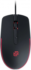 Мышь Oklick 100M (USB, optical, 1600dpi, подсветка, soft-touch, 1.6m, black)