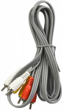Кабель аудио джек 3 RCA --> 3 RCA, 5.0m (KA-235-100, grey) Smartbuy