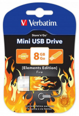 Флеш накопитель USB 2.0 8Gb Verbatim Store n Go Mini Elements Edition (98158, fire)
