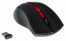 Мышь беспроводная Oklick 615MW (optical, 1000dpi, 2xAAA, black-red)