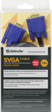 Кабель SVGA Pro 15m/15m 1.8м (BB340M-06PRO, соединительный, с позолоченными контактами, экранированный, black) Defender
