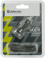Зарядное устройство от прикуривателя Defender UCС-11 (1 USB разъём, 1A, кабель micro USB в комплекте, black)