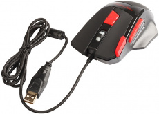 Мышь QUMO Predator M80 (USB, optical, 3200dpi, игровая, 4 цвета подсветки, 1.65m, soft-touch, black)