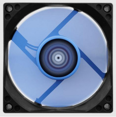 Вентилятор AeroCool Motion 8 Plus (80x80x25mm, Hydro, 2000rpm, 25dBa, 3+4pin, black-blue) RTL