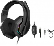 Наушники A4Tech Bloody G260p (полноразмерные закрытые, для мобильных устройств, с микрофоном, регулятор, RGB подсветка, игровые, 2m, black)