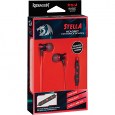 Наушники Redragon STELLA (затычки, с микрофоном, 1.2m, black-red)