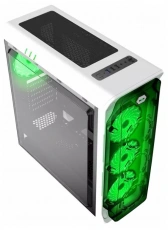 Корпус GameMax X51 Starlight-W-Green (без БП, ATX, USB3.0, подсветка Green, white-black)