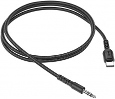 Кабель-переходник USB Type-C (m) - 3.5mm Jack (m) (UPA17, 1m, нейлоновая оплётка, black) hoco