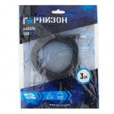 Кабель USB 2.0 Am - Bm 3.0m (GCC-USB2-AMBM-3M, black) Гарнизон