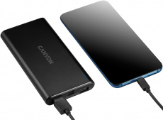 Внешний аккумулятор Canyon CNE-CPB1006B (литий-полимерный, 10000mAh, 2*USB 2.1A (max), вход 2A, black)