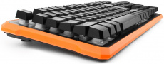 Клавиатура Гарнизон GK-320G (USB, регулируемая подсветка, антифантомные механизированные клавиши, игровая, мультимедийная, black-orange)