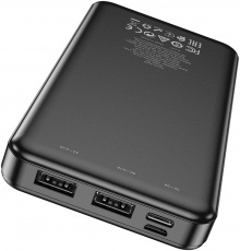 Внешний аккумулятор hoco J91 (литий-полимерный, 10000mAh, 2*USB 2.1A, вход 2A, black)