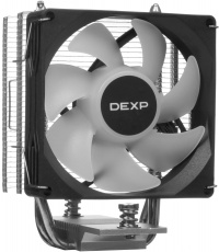 Вентилятор DEXP DPC-S2H5V3P (1150/1151/1155/1156/1200/1356/1700/1851/AM4/AM5, 90mm, Al, Hydro, 800-2000rpm, <25dBa, 3 тепловые трубки, DTH, 4pin, PWM, ARGB LED, 125W) RTL