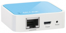 Точка доступа TP-LINK TL-WR702N (150Mbps, 2.4GHz, 1 port, 100Mbps, питание от micro USB, внутренняя антенна, white-blue)