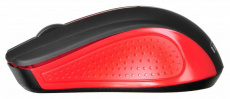 Мышь беспроводная Oklick 485MW+ (optical, 1200dpi, 2xAAA, soft-touch, black-red)