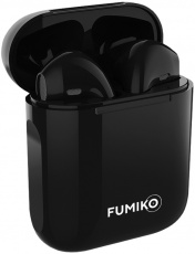 Гарнитура FUMIKO BE02 (FBE02-02, вкладыши, беспроводная, Bluetooth 5.0, с микрофоном, до 3 часов работы от батареи, black)