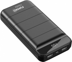Внешний аккумулятор FUMIKO P20 (FPB-020, литий-полимерный, 20000mAh, 2*USB 2.1A, вход 2A, black)