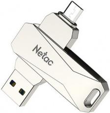 Флеш накопитель USB 3.0 128Gb Netac U381 (NT03U381B-128G-30PN, OTG, microUSB, silver)
