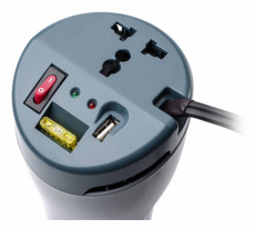 Преобразователь напряжения Ippon 200 Tumbler (12V входное, 220V выходное напряжение, в прикуриватель, USB 2.1A, мощность 200W)