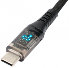 Кабель USB 2.0 Type-C - Type-C 1.0m (CCP-USB2-CMCM-SCR-1M, медь, 6A, 66W, быстрая зарядка, QC3.0, PD3.0, нейлоновая оплётка, black) Cablexpert