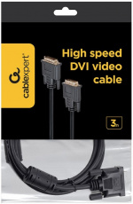 Кабель DVI (m) - DVI (m) 3.0m (CC-DVI-BK-10, single link, 2 ферритовых фильтра, экранированный, black) Cablexpert