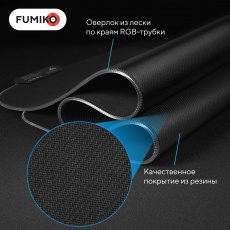 Коврик для мыши FUMIKO (FMP04-01, тканевый на резиновой основе, игровой, RGB подсветка, 780x300x3mm)