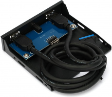 Фронтальная панель Gembird FP3.5-USB3-2A-HDA (3.5", 2хUSB 3.0, 1x порт HD-audio, black)