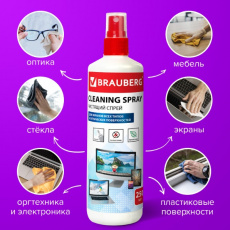 Чистящий спрей Brauberg (510120, 250ml, антистатический, для экранов и оптики)