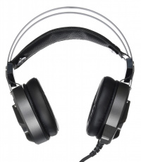 Наушники Oklick THUNDER HS-L550G (полноразмерные закрытые, с микрофоном, регулятор, игровые, 2.2m, подсветка, black-grey)
