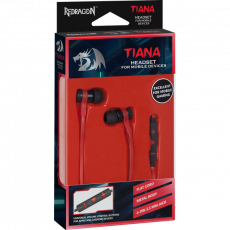 Наушники Redragon TIANA (затычки, для мобильных устройств, с микрофоном, 1.2m, black-red)