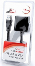 Конвертер USB (m)  ->  VGA (f) (AB-U3M-VGAF-01, 1920x1080p USB3.0, 800x600p USB2.0, 0.15m, black) Cablexpert