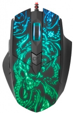 Мышь Defender Titan GM-650L (USB, optical, 6400dpi, игровая, RGB подсветка, промо-код "War Thunder", 1.5m, black)