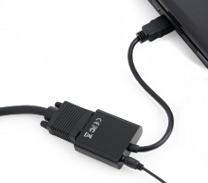 Конвертер HDMI (m) - VGA (f) + 3.5 Jack (f) (A-HDMI-VGA-03, 0.15m, black) Cablexpert