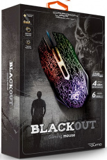 Мышь QUMO BlackOut M03 (USB, optical, 3200dpi, игровая, 7 цветов подсветки, 1.5m, soft-touch, black)
