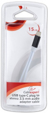 Кабель-переходник (CCA-UC3.5F-02, Type-C (m) / 3.5mm Jack (f) + Type C (f), 0.15m, блистер, white) Cablexpert