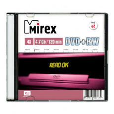 Диск DVD+RW Mirex (4.7Gb, 4x, 1шт., slim case)