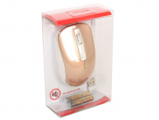 Мышь беспроводная Gembird MUSW-400-G (optical, 1600dpi, 2xAAA, бесшумный клик, white-gold)