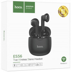Наушники Hoco ES56 Scout (вкладыши, беспроводные, Bluetooth 5.1, с микрофоном, 320mAh, до 4 часов работы от батареи, black)