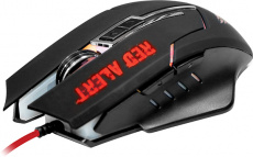 Мышь QUMO Red Alert M13 (USB, optical, 3200dpi, игровая, 7 цветов подсветки, 1.65m, soft-touch, black)
