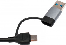 Карт-ридер Gembird (FD2-MSD-3, USB OTG, SDXC, microSD, до 512Gb, 0.1m, grey, USB 3.1 Type-C / USB A)