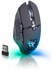Мышь беспроводная Defender Glory GM-514 (optical, 3200dpi, аккумулятор 400mAh, игровая, подсветка, программируемая, soft-touch, black)