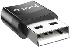 Переходник USB2.0 (m) - USB Type-C (f) (UA17, black) hoco