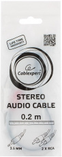 Кабель аудио Jack 3.5 --> 2 RCA, 0.2m (CCA-458/0.2, black) Cablexpert