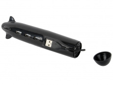 Картридер / USB HUB (5 портов) Konoos (UK-40 Подводная лодка, SDHC, microSD, miniSD, MS, MMC, xD, black, USB 2.0)