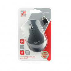 Мышь беспроводная Gembird MUSW-352 (optical, 1000dpi, AA, передатчик Type-C, black-grey)