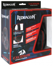 Наушники Redragon EXCIDIUM (полноразмерные закрытые, c микрофоном, игровые, 2.2m, black-red)