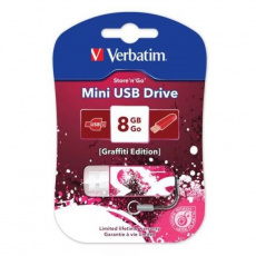 Флеш накопитель USB 2.0 8Gb Verbatim Store n Go Mini Graffiti Edition (98165, red)