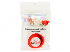 Кабель USB 2.0 Am - micro USB 1.0m (CC-mUSBgd1m, мультиразъём, силиконовый шнур, пакет, white-gold) Cablexpert