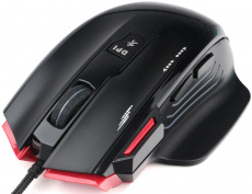 Мышь Гарнизон МИРФАК GM-790G (USB, optical, 3200dpi, игровая, подсветка, soft-touch, 1.5m, black-red)